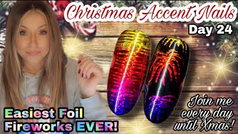 🎆 Easy Firework Nails With Foil Gel | New Year's Eve NYE Nail Design | Madam Glam Advent Calendar