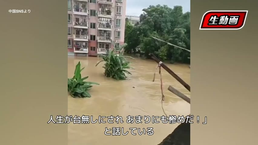 中国南部では豪雨が続き  あるネットユーザーは6月22日 高速列車で広州に向かう途中で広東省英徳市を通過した時に 撮ったビデオがTwitterに投稿された