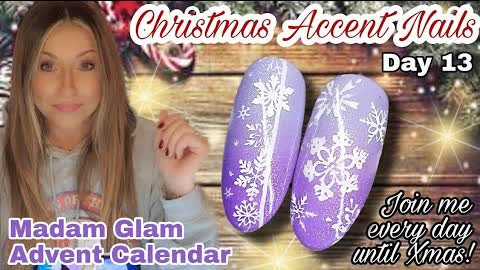 🎄 Christmas Accent Nail Designs | Day 13 Madam Glam Advent Calendar | Easy Nail Art | Ombre