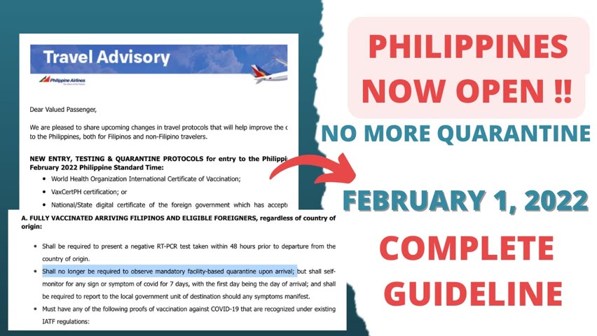 JUST IN! PHILIPPINES Reopening / NO MORE QUARANTINE