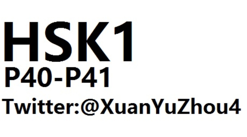 HSK1 P40-P41 汉语水平考试第一级教材第四十页、第四十一页讲解