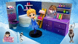 ELSA BATHROOM | DIY Miniature Dollhouse | Miniature Bathroom | Frozen
