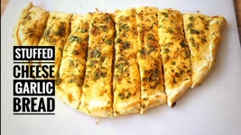 Stuffed Cheese Garlic Bread Recipe - Vegan
