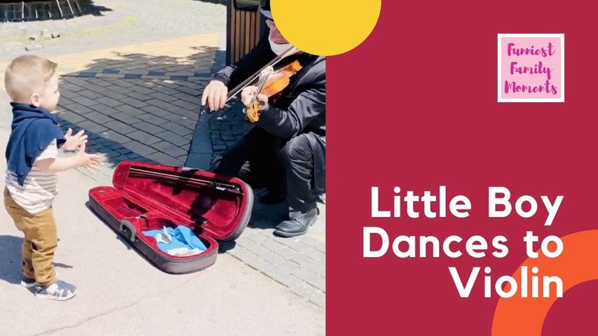 Little Boy Dances to Violin
