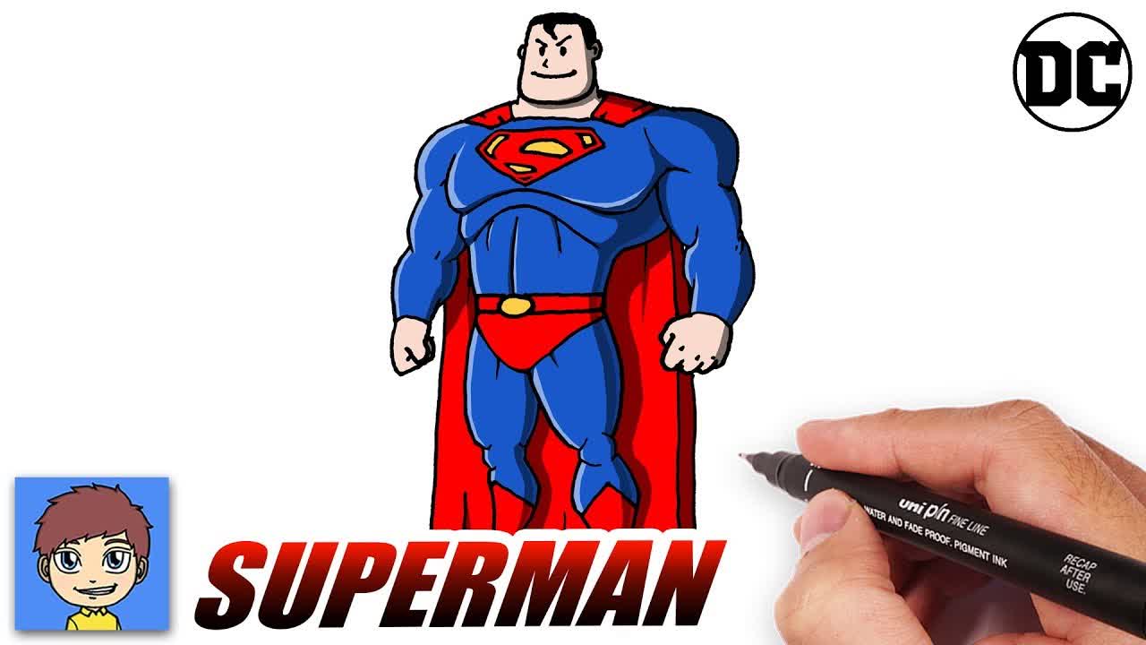 How to Draw Superman Easy Step by Step - Superhero Easy Drawings