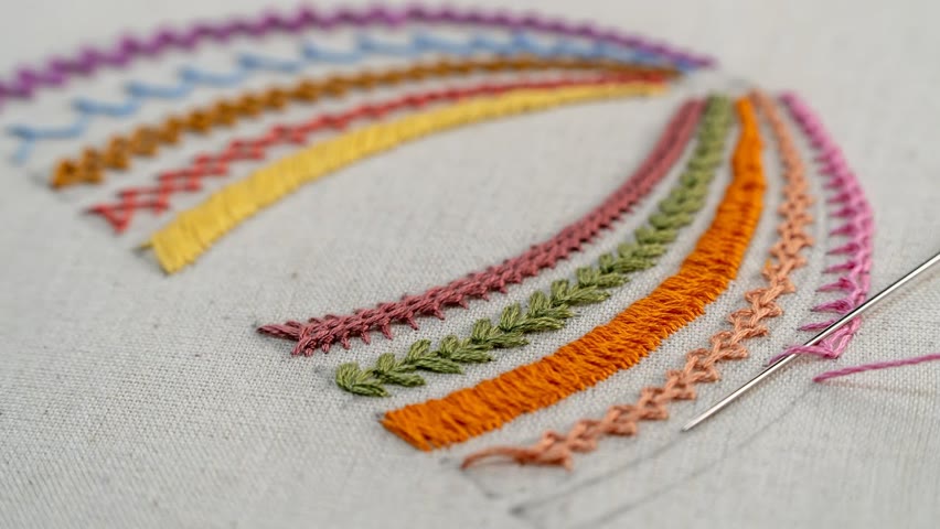 10 Decorative Stitches - Embroidery Learning Tutorials for Beginners