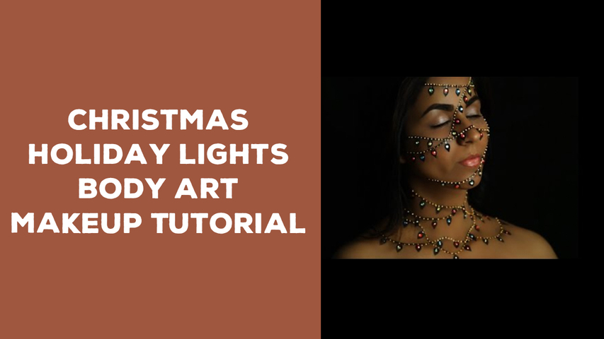Christmas: Holiday Lights Body Art: Makeup Tutorial