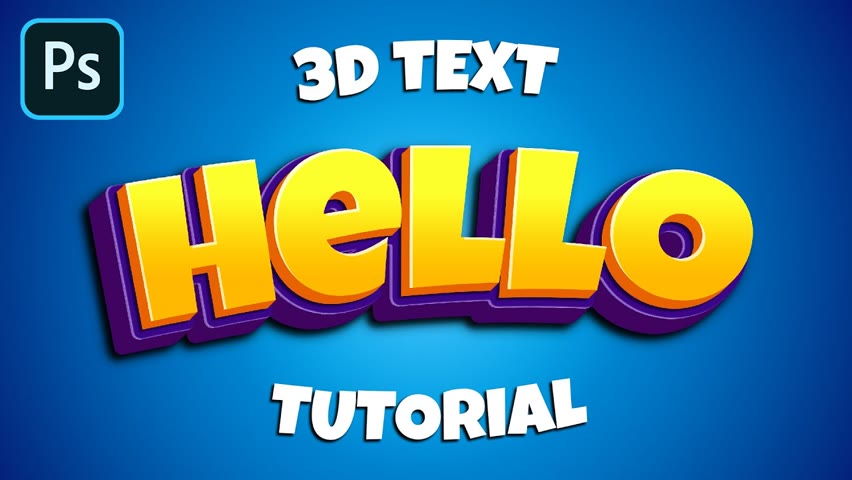 How to Make 3D Text in Photoshop Tutorial