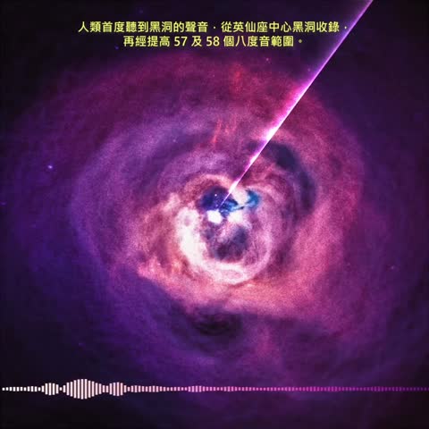 20220504 人類首度聽到黑洞的聲音，從英仙座中心黑洞收錄，再經提高 57 及 58 個八度音範圍。