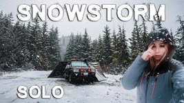 I Camped Solo in Snowstorm! Jackery 1000 Solar Generator | Air Fryer