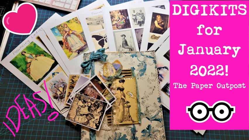 JANUARY 2022 VINTAGE DIGIKITS here! Printable Downloads for Junk Journals! The Paper Outpost! :)