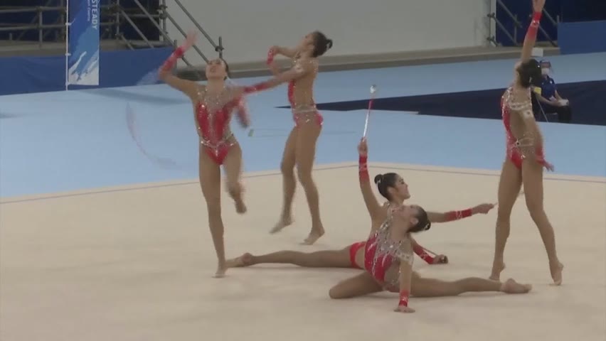 沒有觀眾的體操比賽 東京奧運藝術體操測試 - 疫情下的東奧 - 新唐人亞太電視台