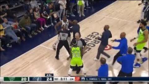 Patrick Beverley and George Hill were tossed after a pretty mild scuffle in Bucks-Timberwolves