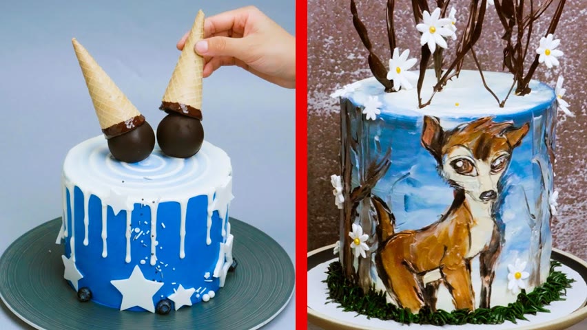 Beautiful Deer Drawing Cake | So Tasty Chocolate Cake Decorating For Beginner