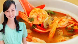 Tom Yum Goong Recipe (Thai Hot and Sour Soup with Shrimp) CiCi Li - Asian Home Cooking Recipes