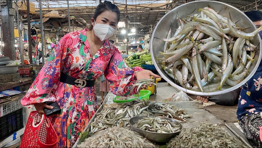 Market show, Have you ever seen this kind of fish at your place? / Fish with Cambodia noodle recipe