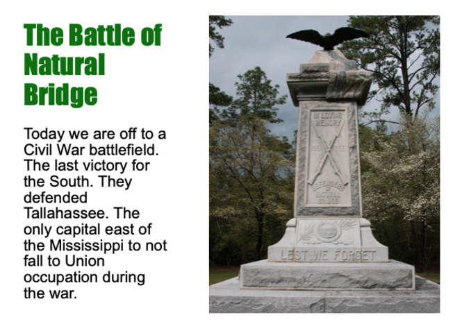 Battle of Natural Bridge Park Florida  - Tallahassee Day Trips - Royal Enfield Himalayan.