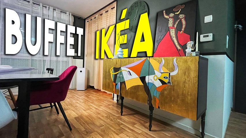 IKEA BUFFET MAKEOVER INTO DESIGNER FURNITURE WITH GOLD LEAF