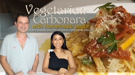 How to make Pasta from Scratch with Vegetarian Carbonara Sauce/Part 1 Crash Baking on you Birthday