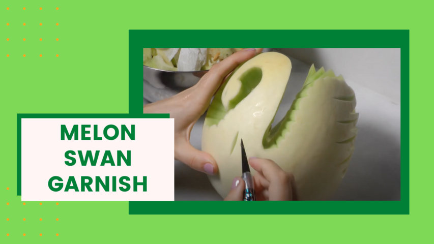 Melon Swan Garnish