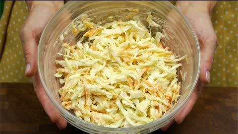 Easy summer cabbage salad in 5 minutes! I never get tired of eating this salad!