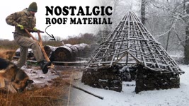 IRON AGE ROUNDHOUSE BUILD | Nostalgic Roof Material from the Past! (Ep. 11)