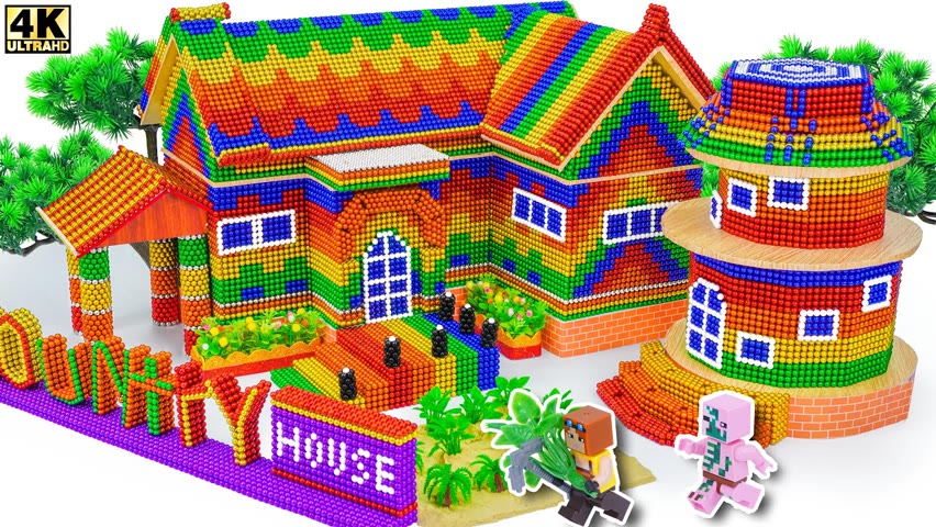 DIY - How To Build a Country House from Magnet Balls | Funny Lego Minecraft Videos Stop Motion