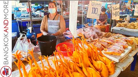 Thai Street Food and Fresh Market in Bangkok 9 AM