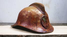Restoring rusty dented USSR firefighter's helmet - VINTAGE RESTORATION