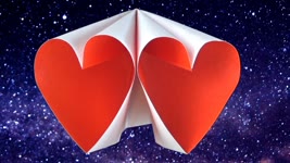 Two Hearts Zooming Through Space - ORIGAMI