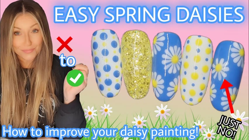 🌼 Easy Spring daisys! Daisy nail art | Cute Easter flowers & polkadot | Miss Jo's Nail Co.