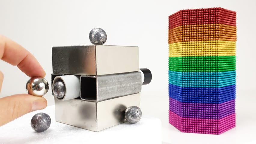 Magnetic Cannon VS Rainbow Tower out of Magnetic Balls | Magnetic Games