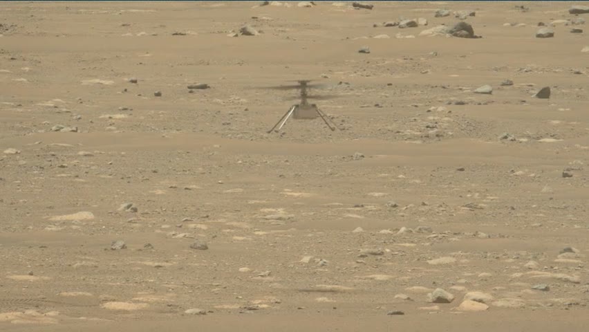 Mastcam-Z Video of Ingenuity Taking Off and Landing