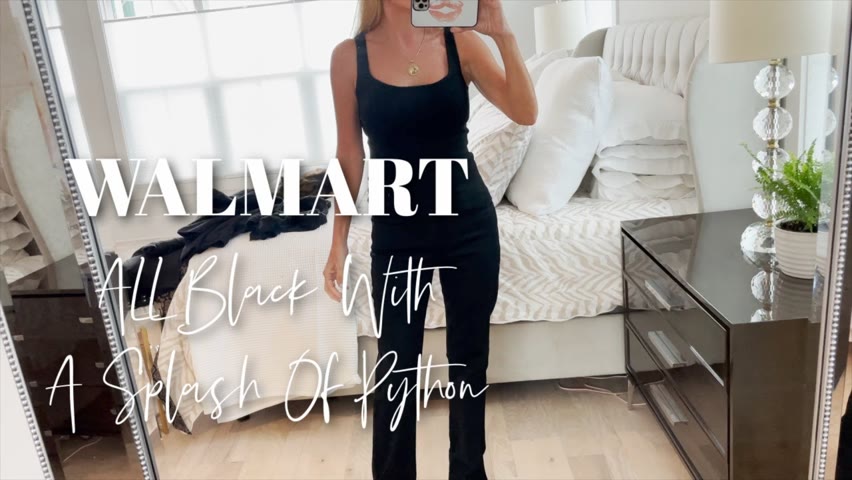 Walmart Fashion Try On | All Black With A Splash Of Python