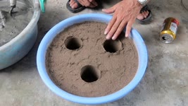 Design Flower Pot Beautiful and Easily - Creative Pot With Cement and Plastic Pipe