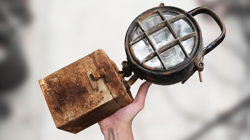 Vintage Mining Lantern and Battery Restoration