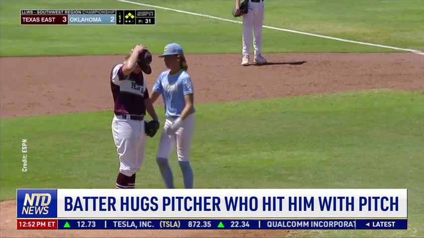 Batter Hugs Pitcher Who Hit Him With Pitch