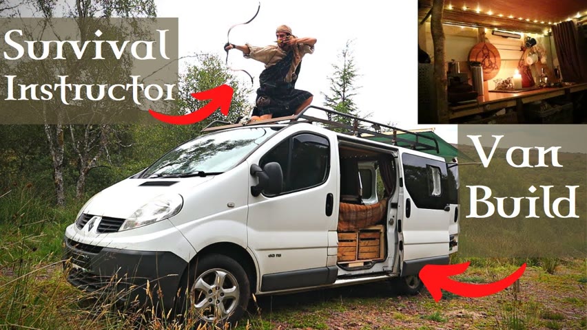 Van of a Scottish Survival Instructor for Off-grid Work and Living. Modular, Self-build on a Budget