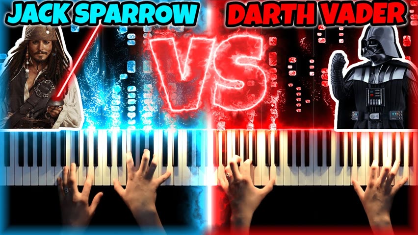 Pirates Of The Caribbean vs Star Wars! PIANO BATTLE MASHUP