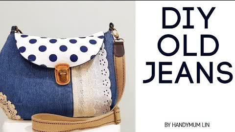 Diy old jeans into sling bag | Super lovely | easy sewing tutorial | 非常实用的手作包 | 共有8个口袋啊！！！#HandyMum❤