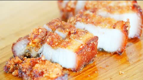Crispy Fried Pork Belly Recipe #Shorts "CiCi Li - Asian Home Cooking"