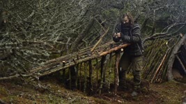Bushcraft trip - making woodshed - permanent a-frame camp series [part 2 - short version]