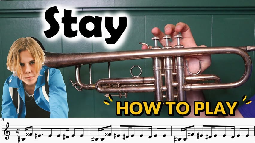 How to play STAY by Kid Laroi on Trumpet! (with sheet music)