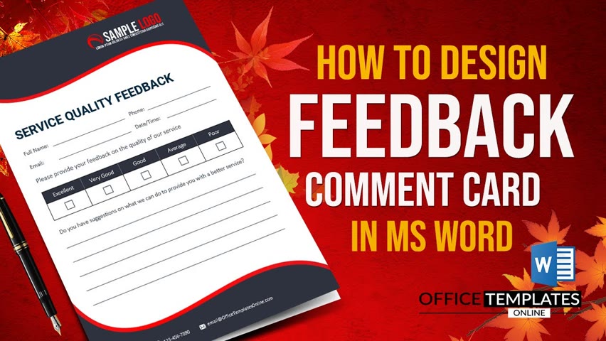 How to Design a Comment/Feedback Card in MS Word | DIY Microsoft Tutorial