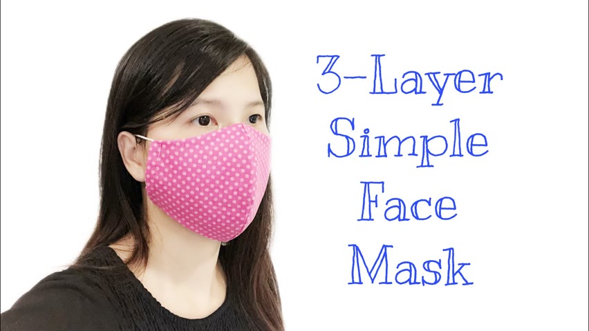 3-layer Simple Fabric Face Mask Sewing Tutorial | How to make an easy pattern face mask | DIY mask