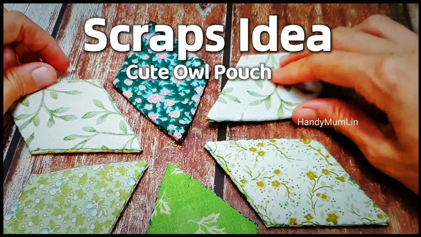 SCRAPS IDEA┃Cute Owl Pouch┃HandyMumLin Sewing Project