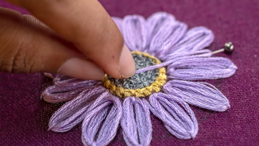Hand Embroidered Aster Flower - Super Easy and Fun Stitching Ideas
