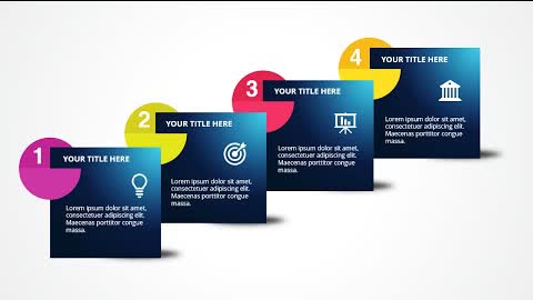 Create 4 Steps Infographic Slide in PowerPoint - Tutorial No. 833