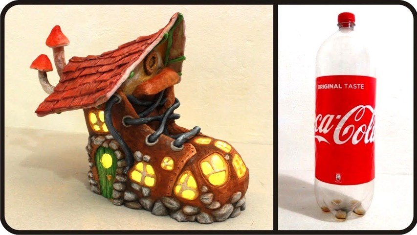 ❣DIY Boot Fairy House Lamp Using a Coke Plastic Bottle❣