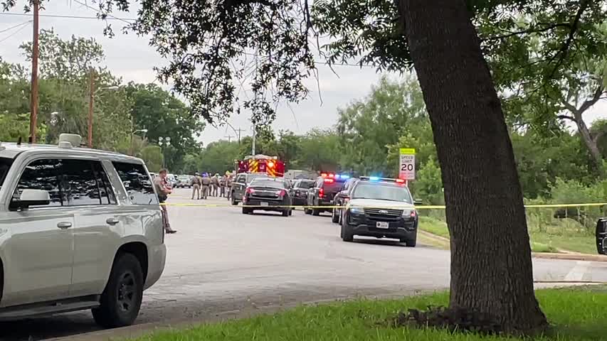 Police at Robb Elementary School After Mass Shooting